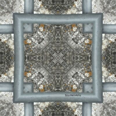 Bild vergrößern: Foto von einem abstrakten, geometrischen Muster in Grau- und Brauntönen